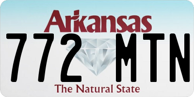 AR license plate 772MTN