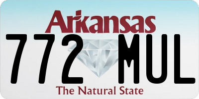 AR license plate 772MUL