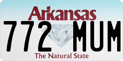 AR license plate 772MUM