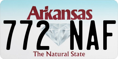 AR license plate 772NAF