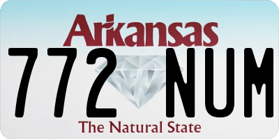 AR license plate 772NUM