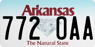 AR license plate 772OAA
