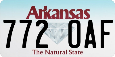 AR license plate 772OAF