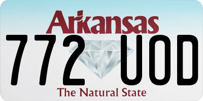 AR license plate 772UOD