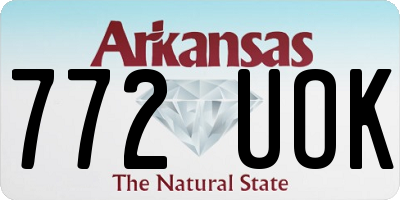 AR license plate 772UOK
