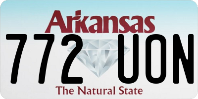 AR license plate 772UON