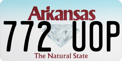AR license plate 772UOP