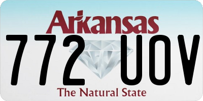 AR license plate 772UOV