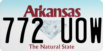 AR license plate 772UOW