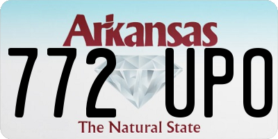 AR license plate 772UPO