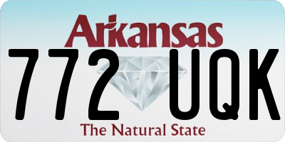 AR license plate 772UQK