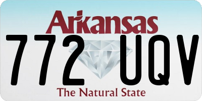 AR license plate 772UQV