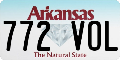 AR license plate 772VOL