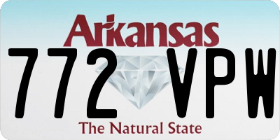 AR license plate 772VPW