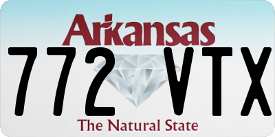 AR license plate 772VTX