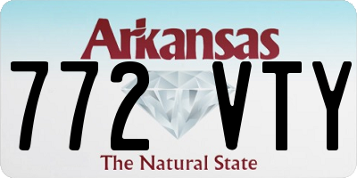 AR license plate 772VTY