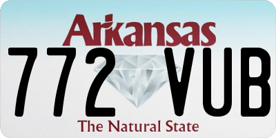 AR license plate 772VUB