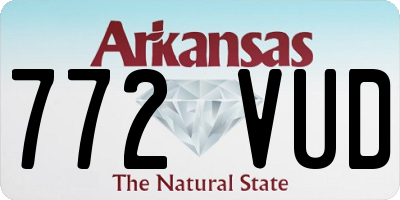 AR license plate 772VUD