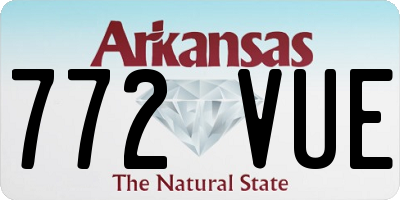 AR license plate 772VUE