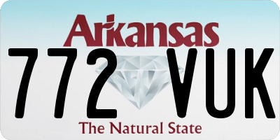 AR license plate 772VUK