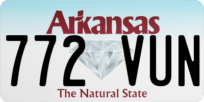 AR license plate 772VUN
