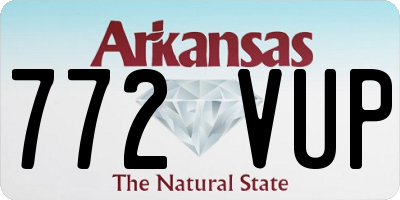 AR license plate 772VUP