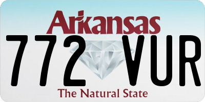 AR license plate 772VUR