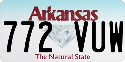 AR license plate 772VUW