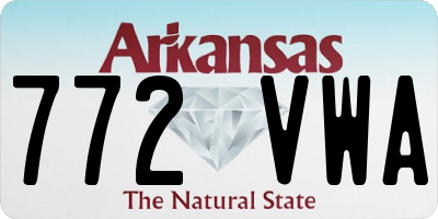 AR license plate 772VWA