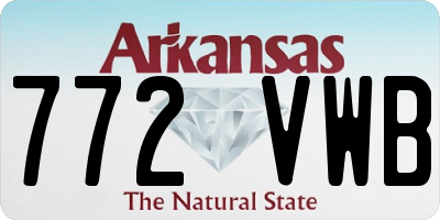 AR license plate 772VWB