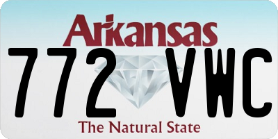 AR license plate 772VWC