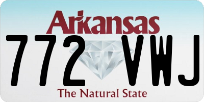 AR license plate 772VWJ