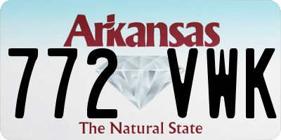 AR license plate 772VWK