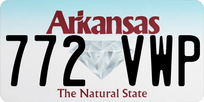 AR license plate 772VWP