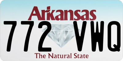 AR license plate 772VWQ