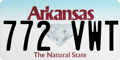 AR license plate 772VWT