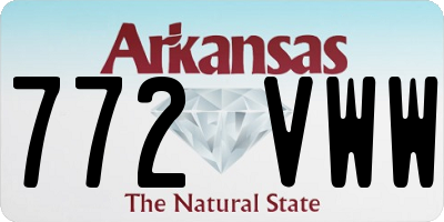 AR license plate 772VWW