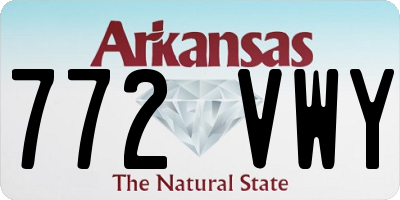 AR license plate 772VWY