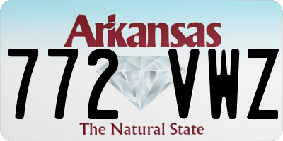 AR license plate 772VWZ