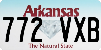 AR license plate 772VXB