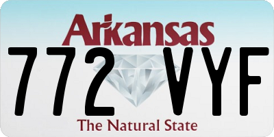 AR license plate 772VYF