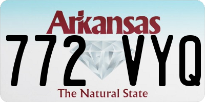 AR license plate 772VYQ