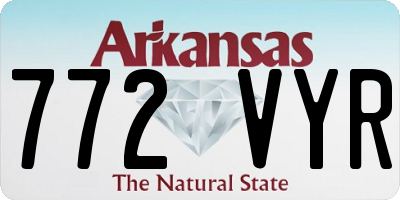 AR license plate 772VYR