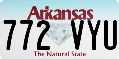 AR license plate 772VYU
