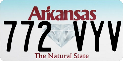 AR license plate 772VYV