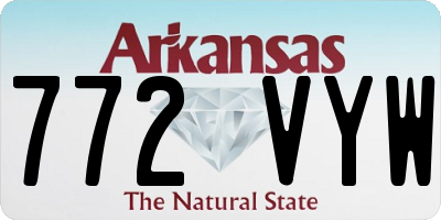 AR license plate 772VYW