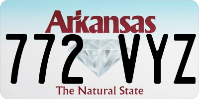 AR license plate 772VYZ