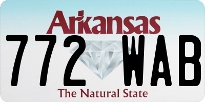 AR license plate 772WAB