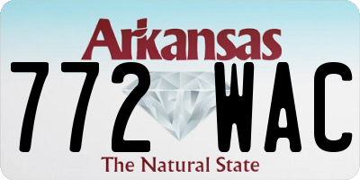 AR license plate 772WAC