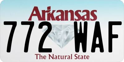 AR license plate 772WAF